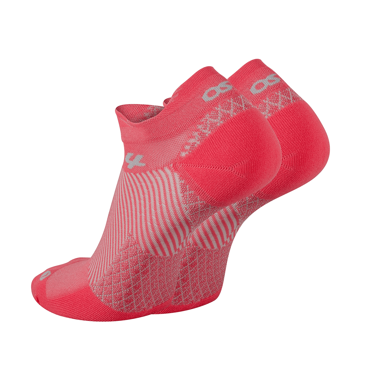 OS1st Plantar Fasciitis Compression No Show Socks  -  Small / Coral