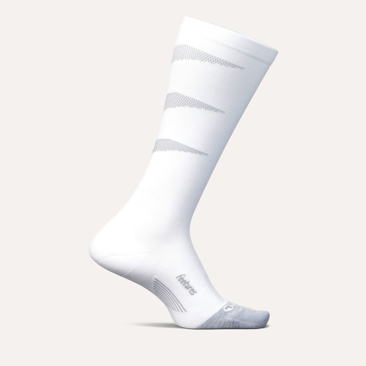 Feetures Graduated Compression Light Cushion Knee High Socks  -  Small / White