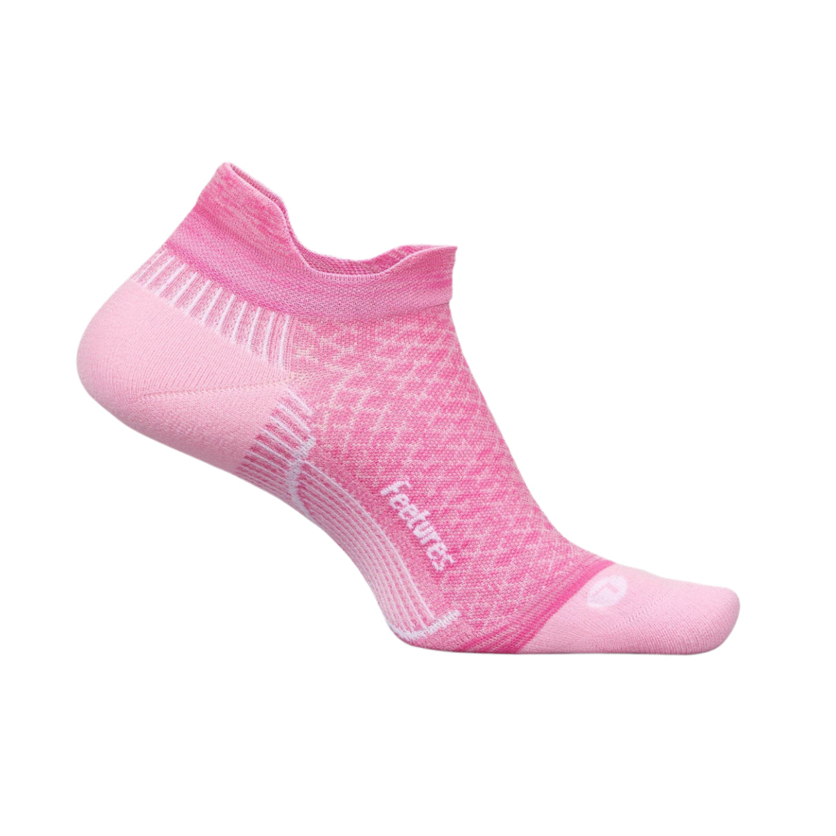 Feetures Plantar Fasciitis Relief Light Cushion No Show Socks  -  Small / Wild Rose