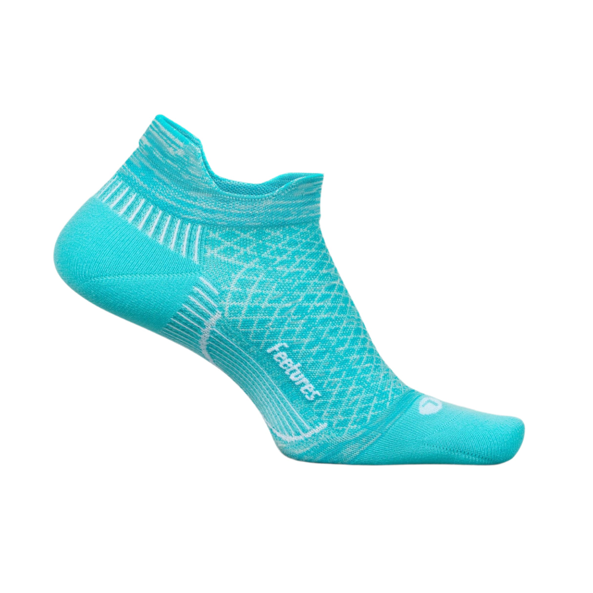 Feetures Plantar Fasciitis Relief Light Cushion No Show Socks - Small / Aqua Spring