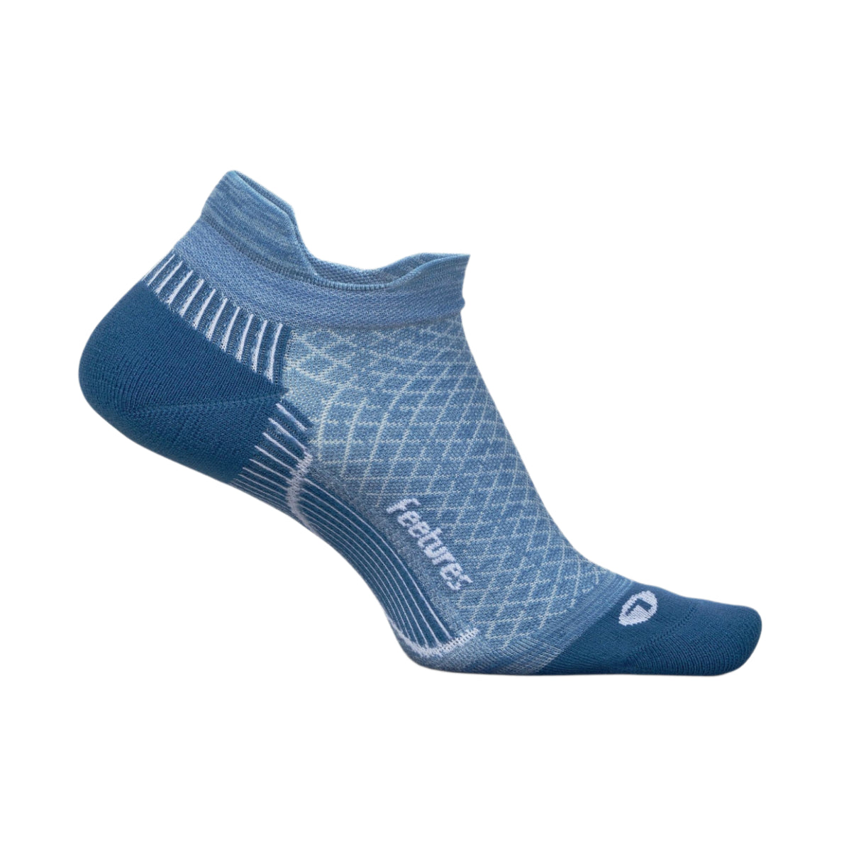 Feetures Plantar Fasciitis Relief Light Cushion No Show Socks - Small / Chambray Sky