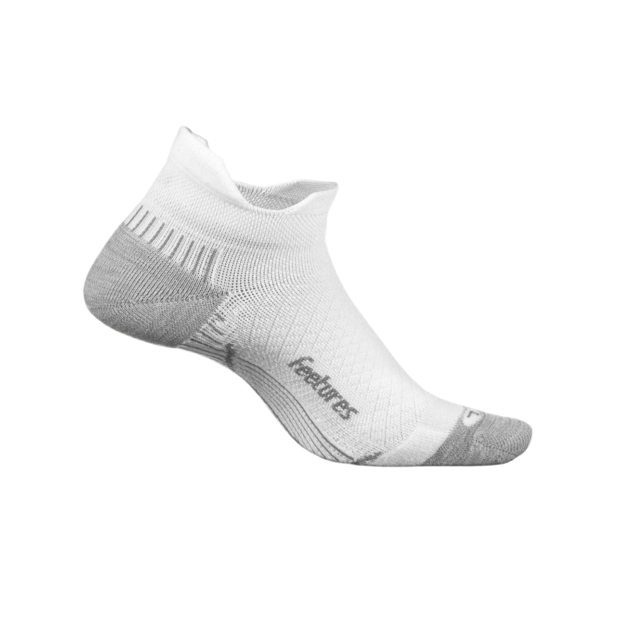 Feetures Plantar Fasciitis Relief Ultra Light No Show Socks  -  Small / White