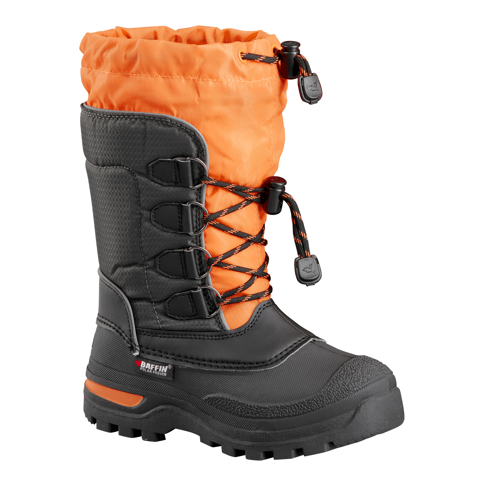 Baffin Kids Pinetree Junior Winter Boots  -  3 / Charcoal/Orange