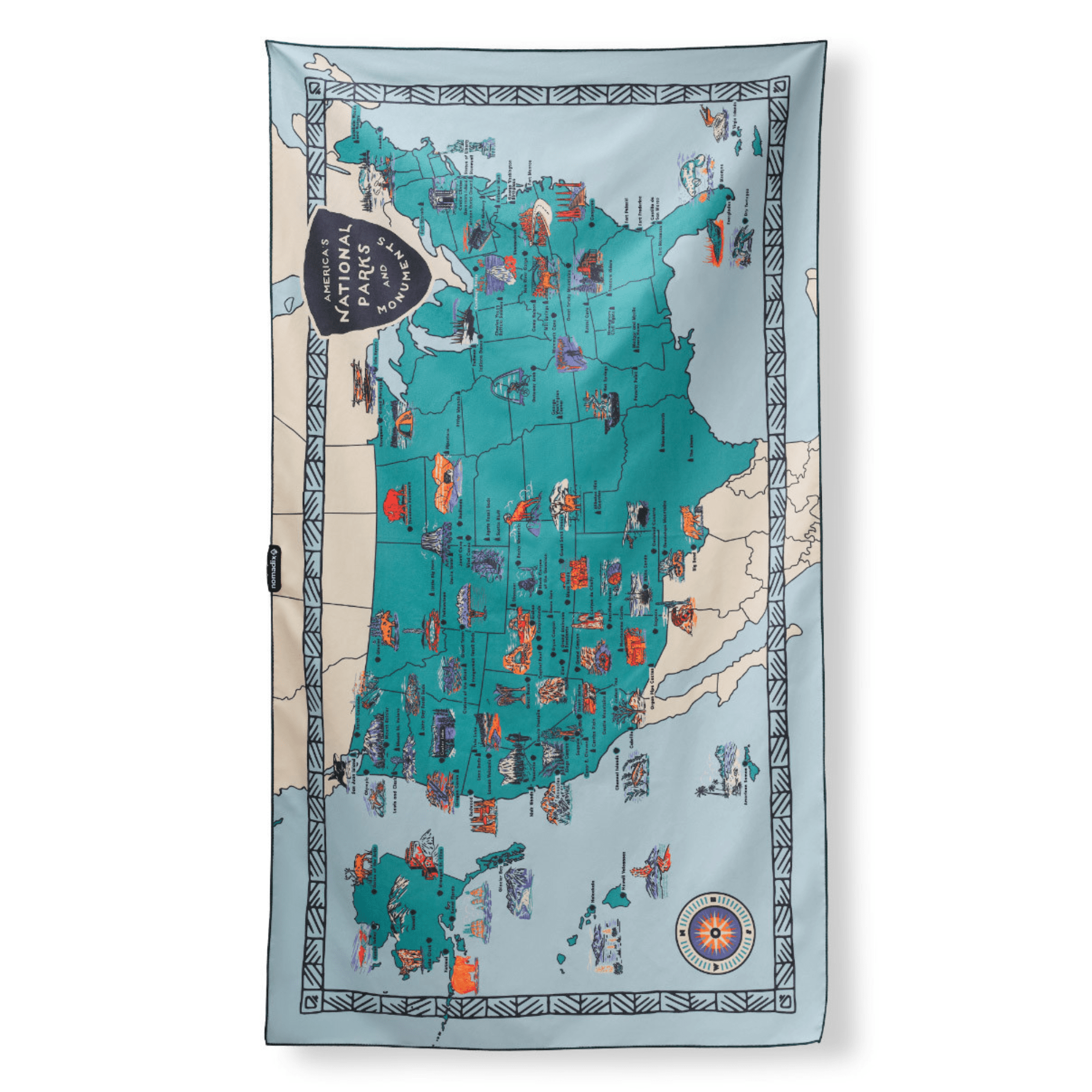 Nomadix Ultralight Towel  -  National Parks and Monuments Map