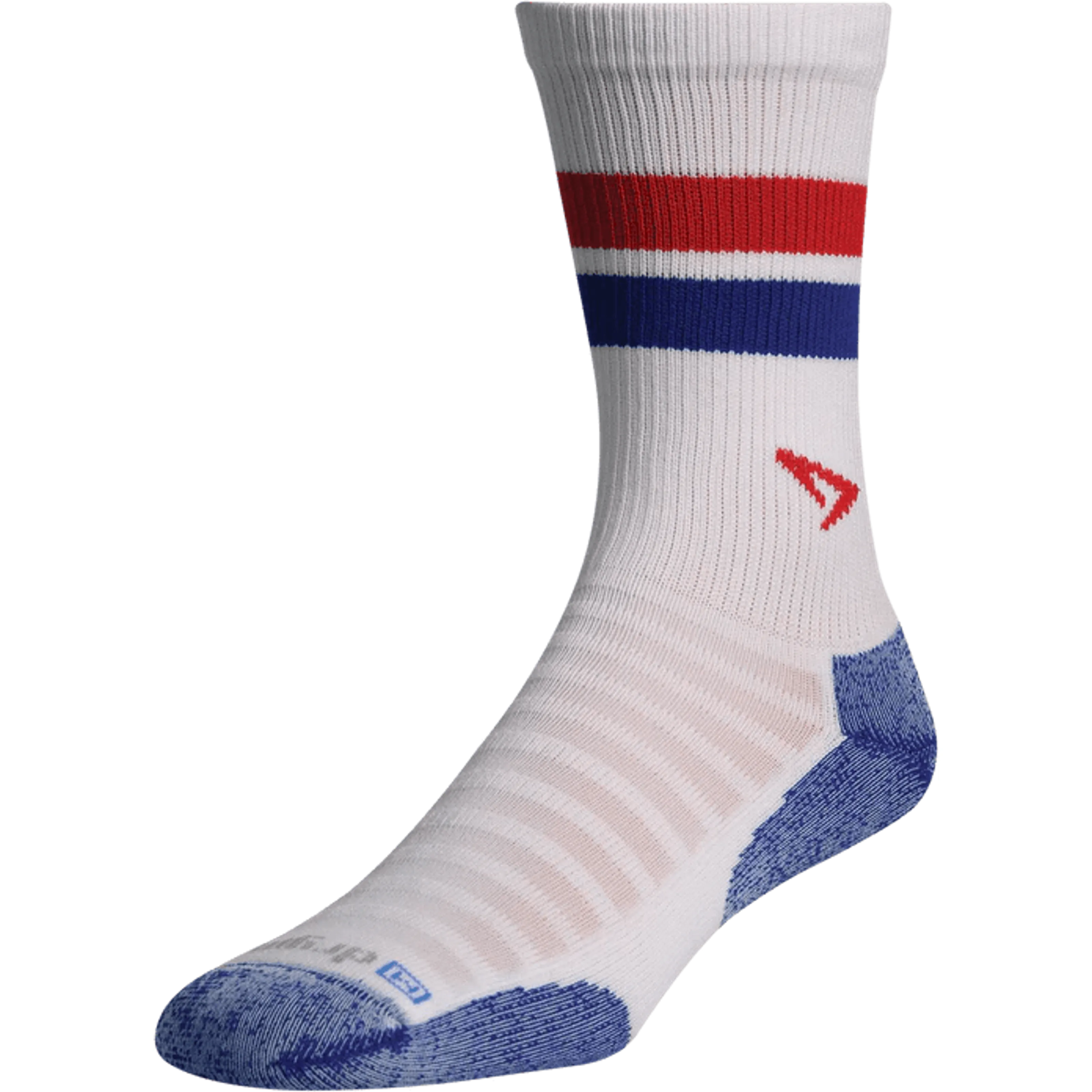 Drymax Running Lite Mesh Crew Socks  -  Small / White w/Royal/Red Stripes