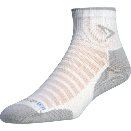 Drymax Running Lite-Mesh 1/4 Crew Socks  -  Small / White/Gray