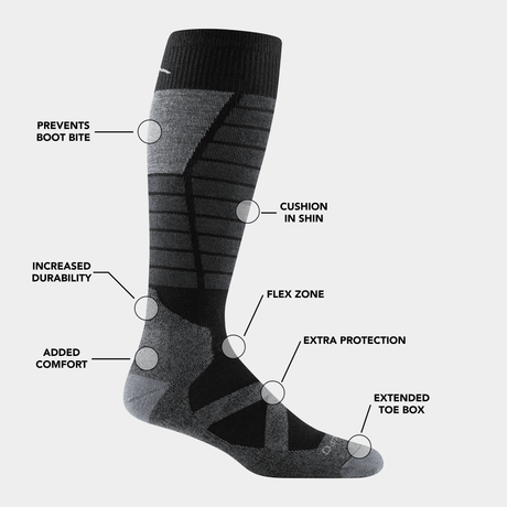 Darn Tough Mens Function X Over-the-Calf Midweight Ski & Snowboard Socks  -
