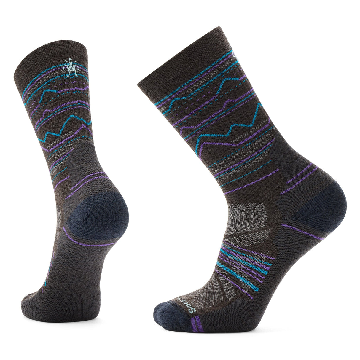 Smartwool Hike Light Cushion Mountain Range Pattern Crew Socks - Clearance - Medium / Chestnut