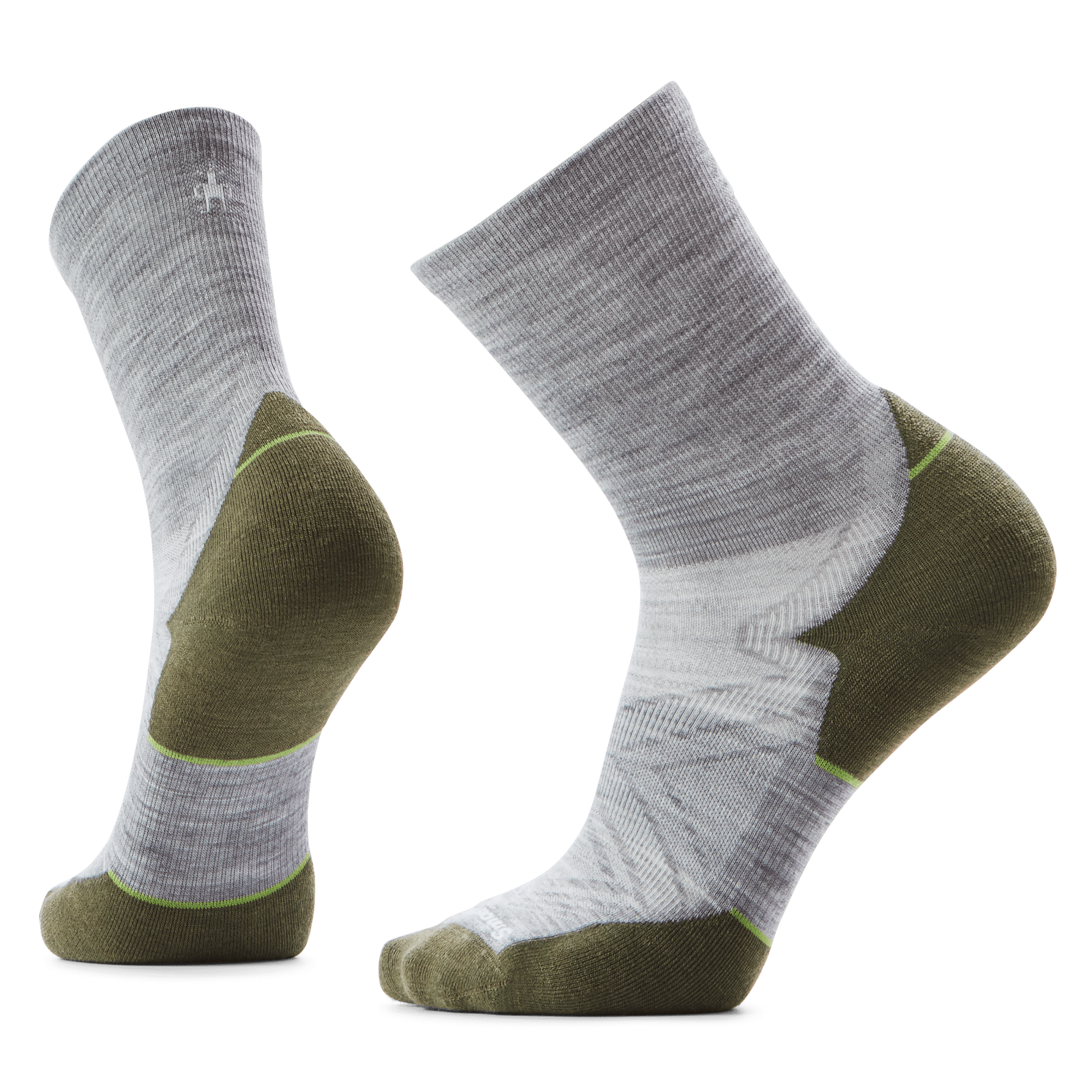 Smartwool Run Targeted Cushion Mid Crew Socks  -  Medium / Light Gray