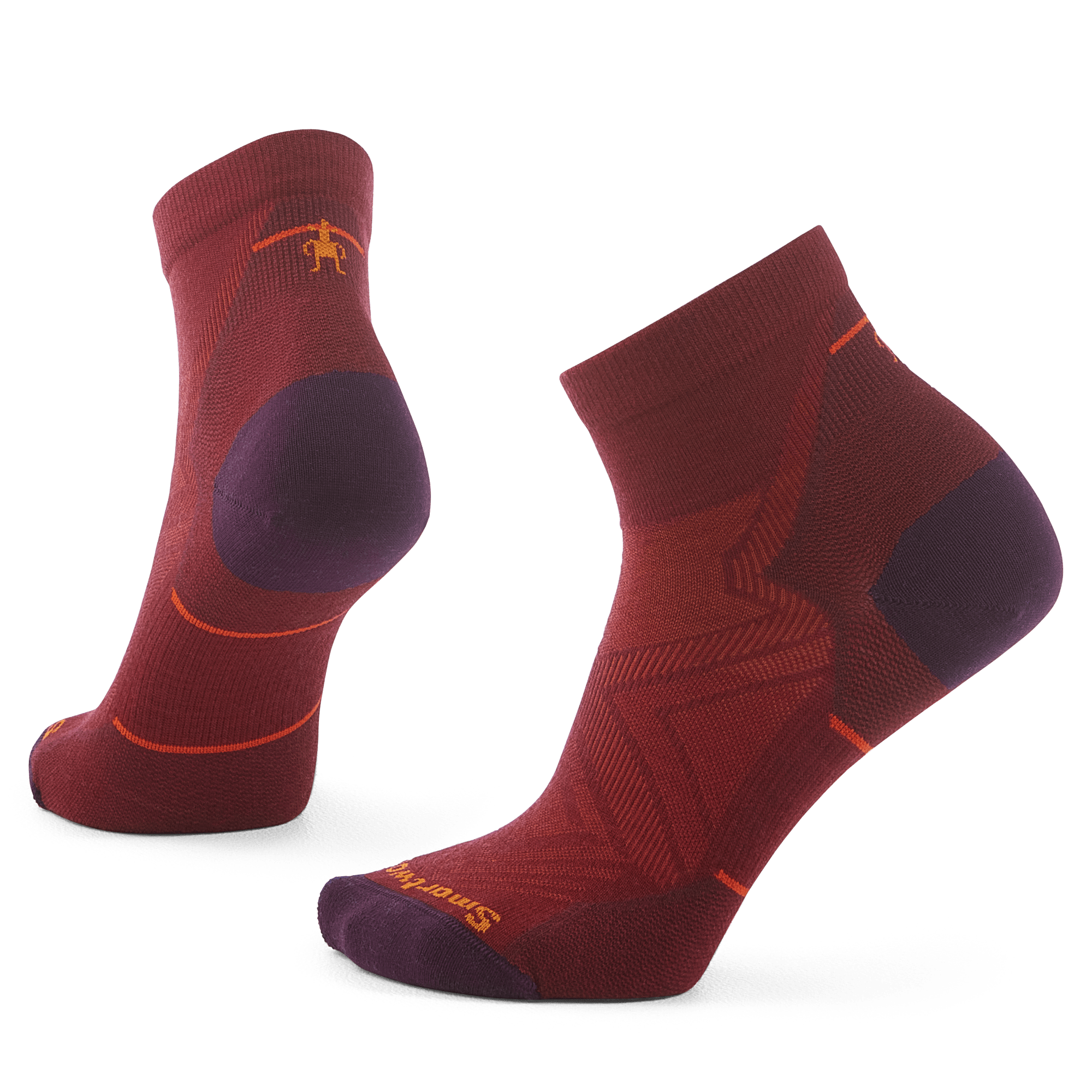 Smartwool Womens Run Zero Cushion Ankle Socks  -  Small / Tibetan Red