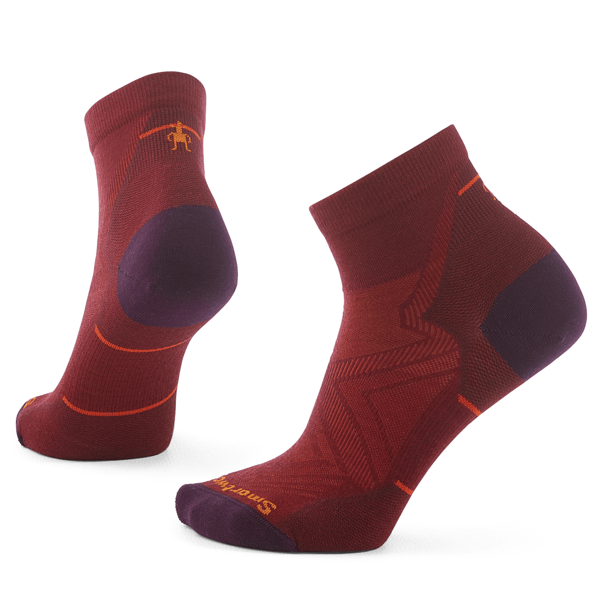 Smartwool Womens Run Zero Cushion Ankle Socks - Clearance - Small / Tibetan Red