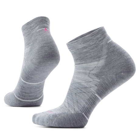 Smartwool Womens Run Targeted Cushion Ankle Socks  -  Small / Light Gray/White