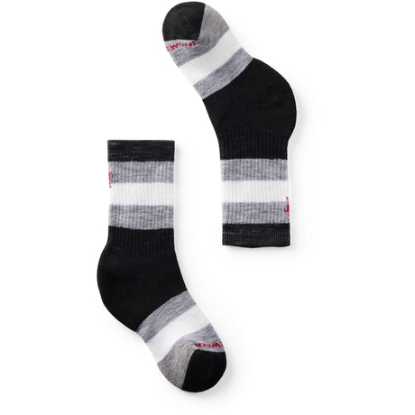 Smartwool Kids Hike Full Cushion Striped Crew Socks  -  Small / Black