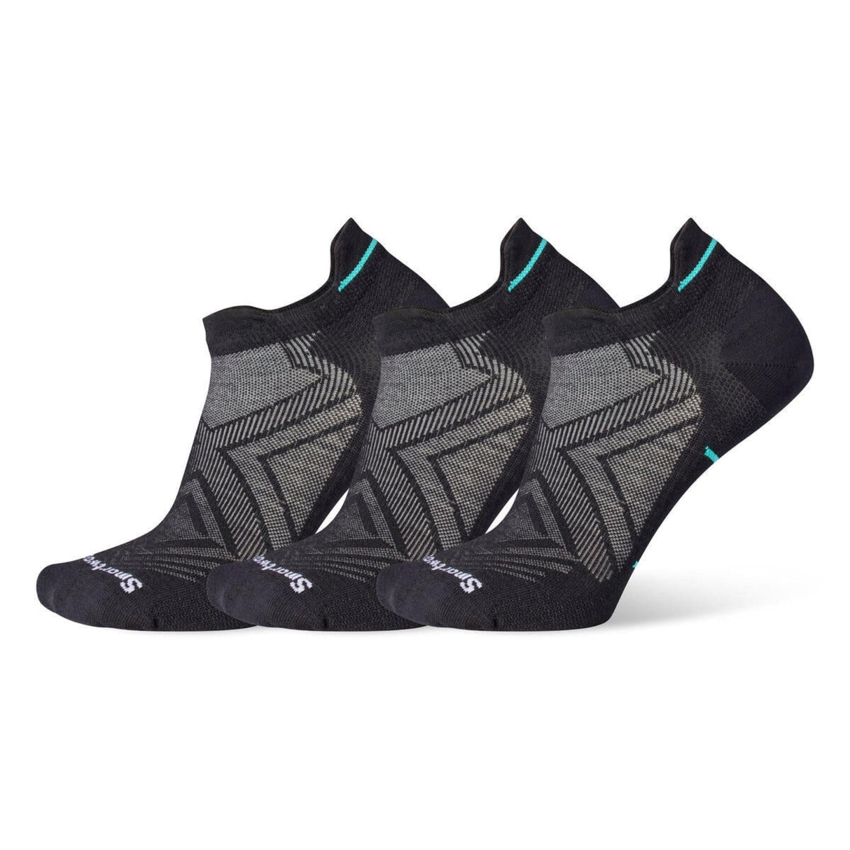 Smartwool Womens Run Zero Cushion Low Ankle 3-Pack Socks  -  Small / Black