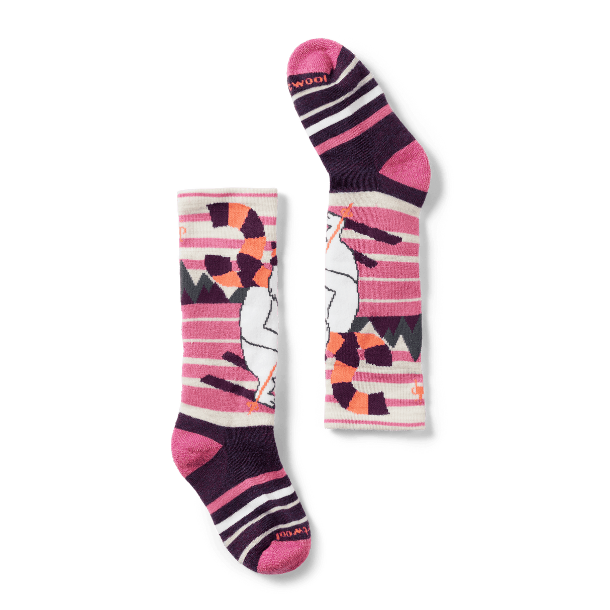 Smartwool Kids Wintersport Full Cushion Yeti Pattern Over-the-Calf Socks  -  X-Small / Moonbeam