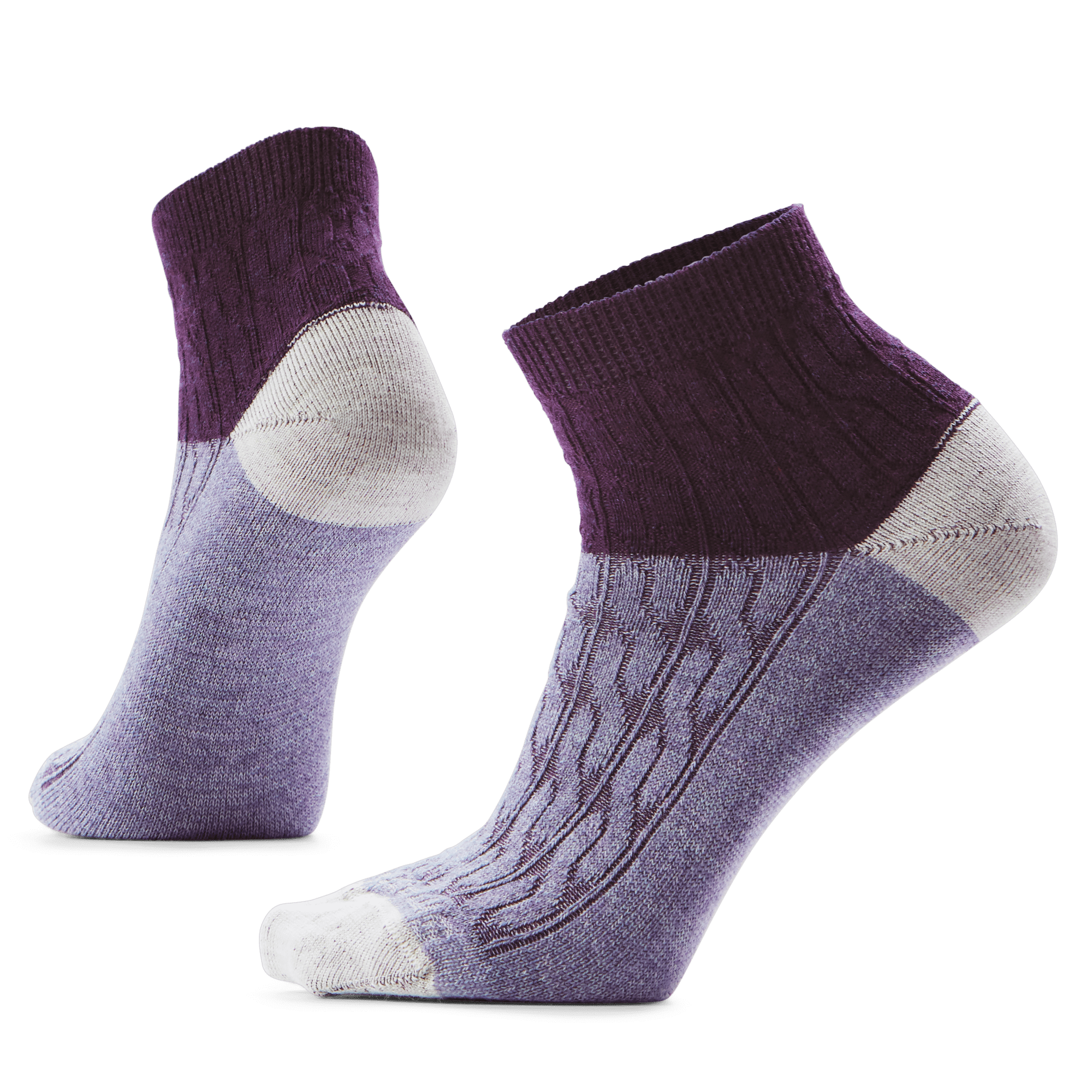 Smartwool Womens Everyday Cable Ankle Socks  -  Small / Chalk Violet