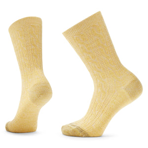 Smartwool Womens Everyday Cable Crew Socks  -  Large / Honey Gold