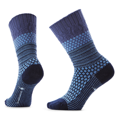 Smartwool Womens Everyday Popcorn Cable Crew Socks  -  Medium / Serene Blue