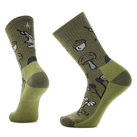 Smartwool Everyday Forest Loot Light Cushion Crew Socks - Clearance  -  Small / Black/Winter Moss