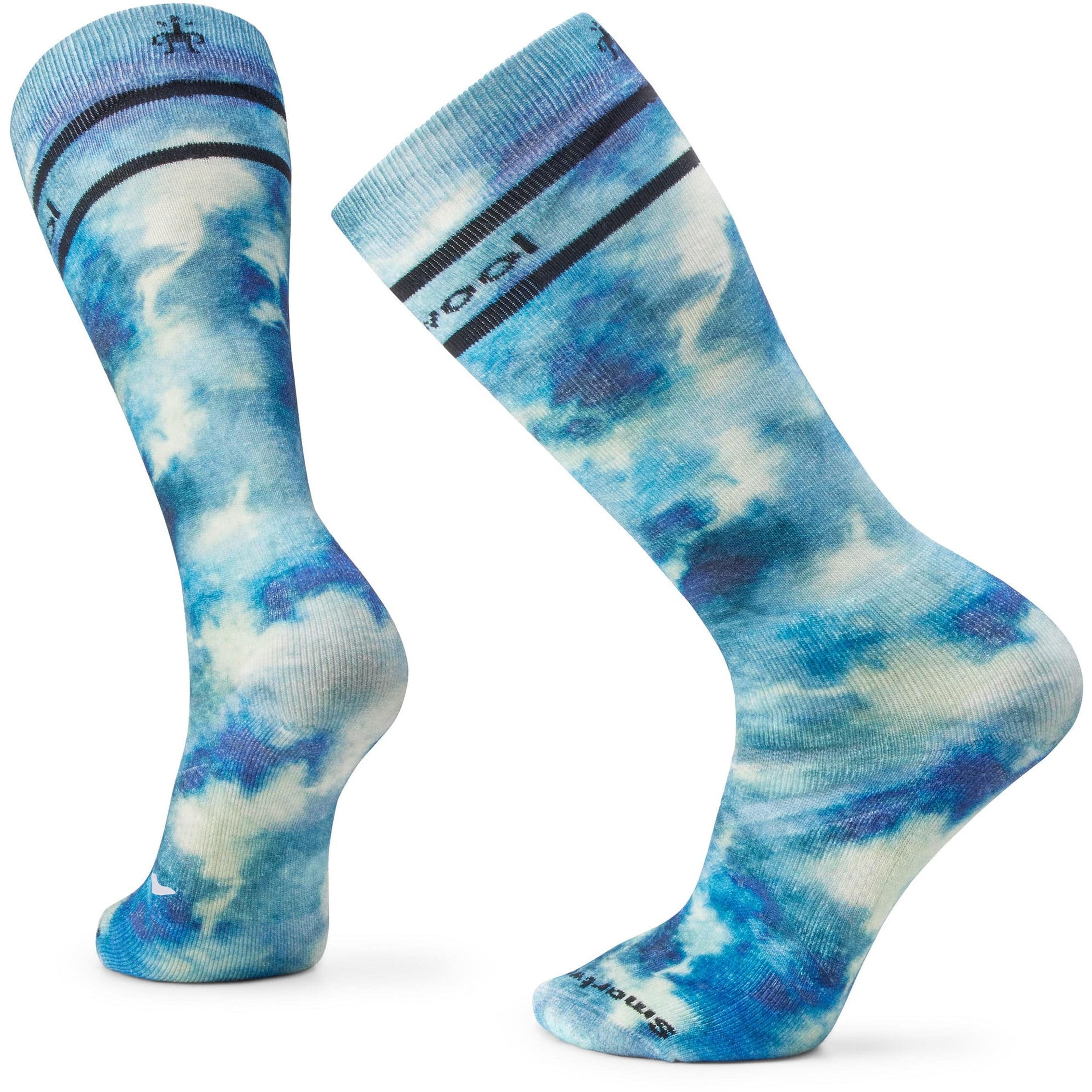 Smartwool Ski Full Cushion Groovy Tie Dye Print Over-the-Calf Socks - Clearance  -  Medium / Deep Navy