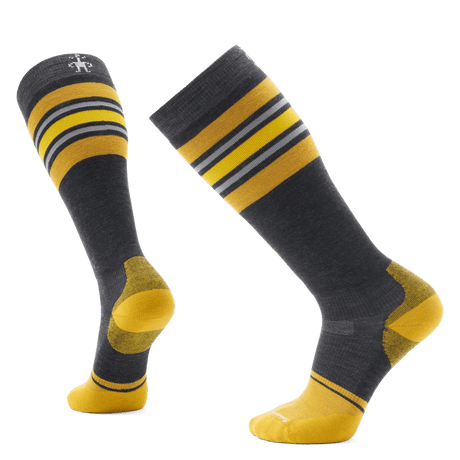 Smartwool Mens Snowboard Targeted Cushion Stripe Extra Stretch OTC Socks  -  Medium / Charcoal