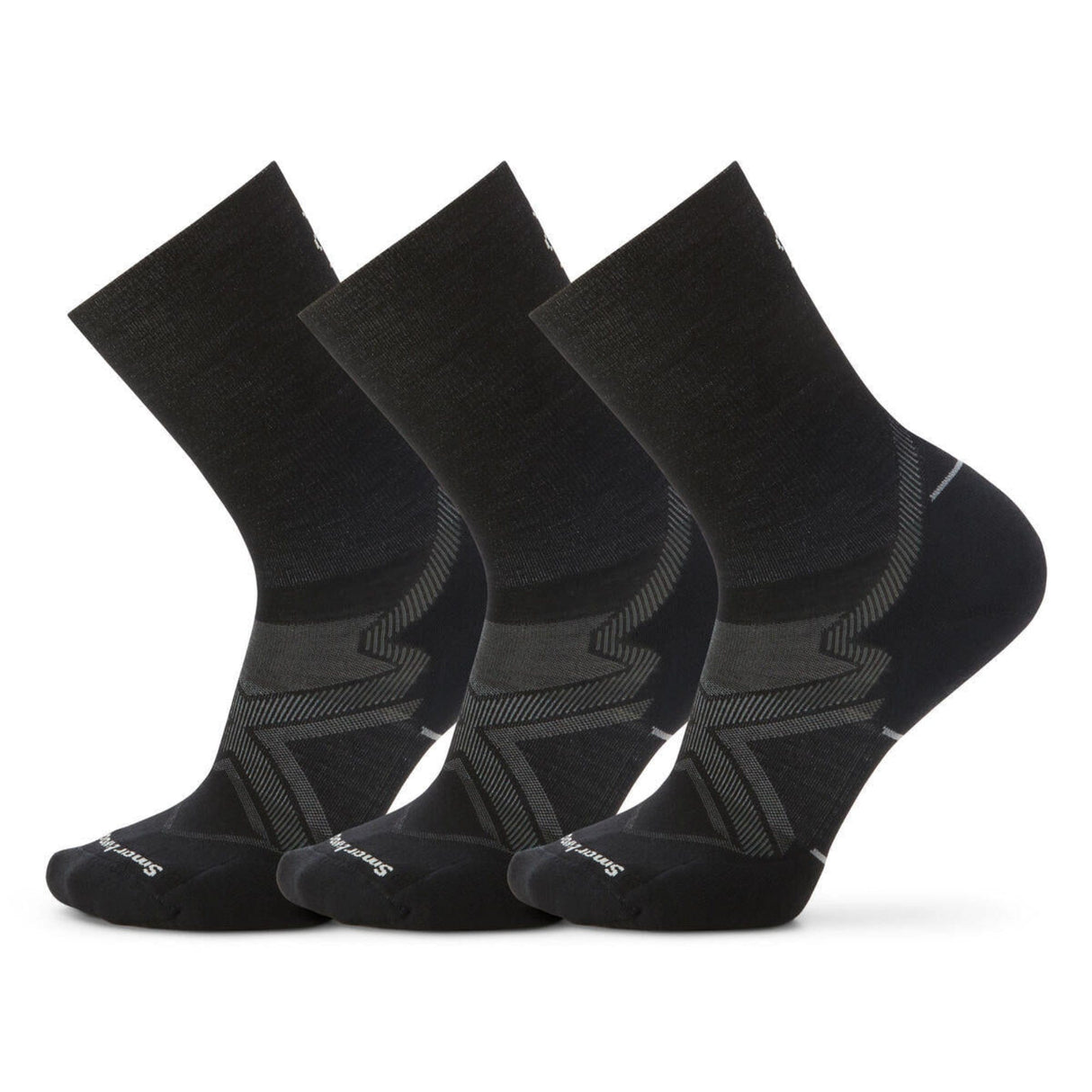 Smartwool Run Cold Weather Targeted Cushion Crew 3-Pack Socks  -  Medium / Black