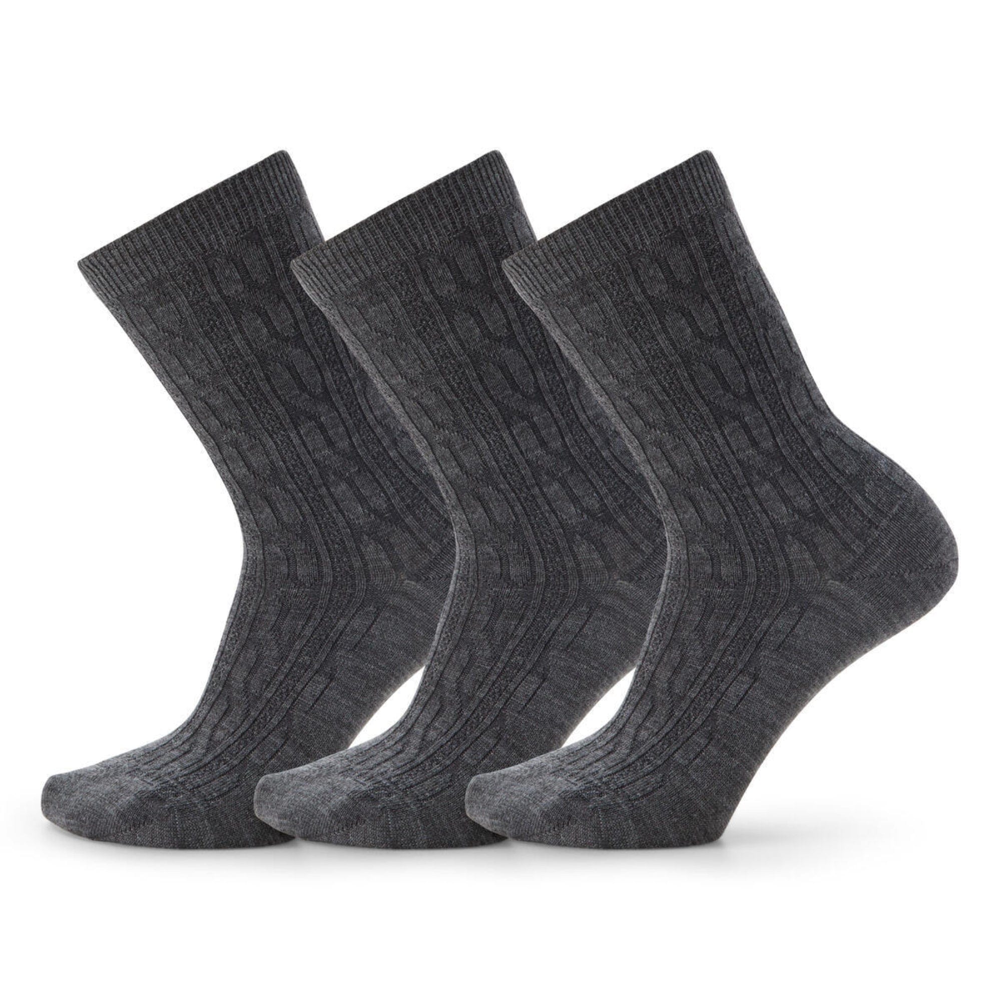 Smartwool Everyday Cable Crew 3-Pack Socks  -  Small / Medium Gray