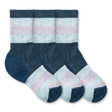 Smartwool Kids Hike Full Cushion Striped Crew 3-Pack Socks  -  Small / Twilight Blue