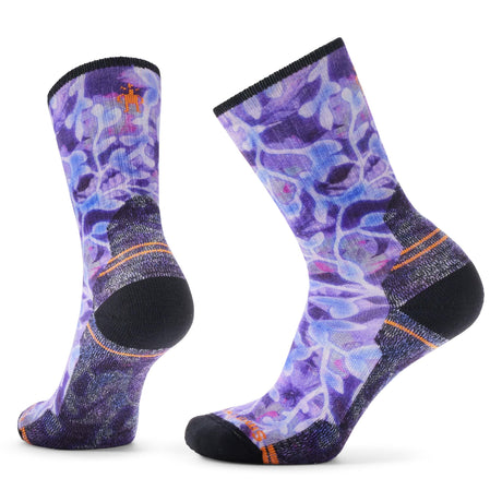 Smartwool Womens Hike Floral Print Crew Socks  -  Small / Purple Iris