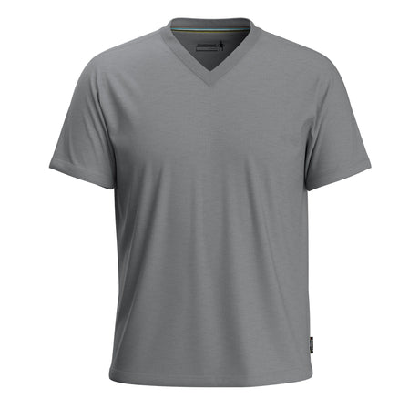 Smartwool Mens Perfect V-Neck Short Sleeve Tee  -  Medium / Light Gray Heather