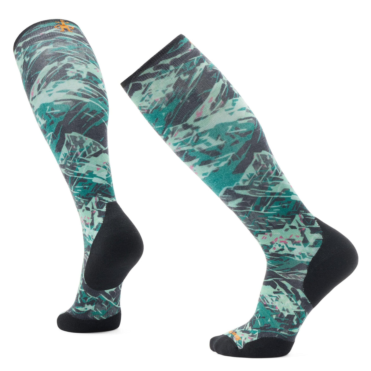 Smartwool Ski Targeted Cushion Green Slopes Print Over-the-Calf Socks - Clearance  -  Medium / Black