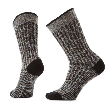 Smartwool Everyday Cozy Waffle Press Crew Socks  -  Small / Black/Multi Donegal