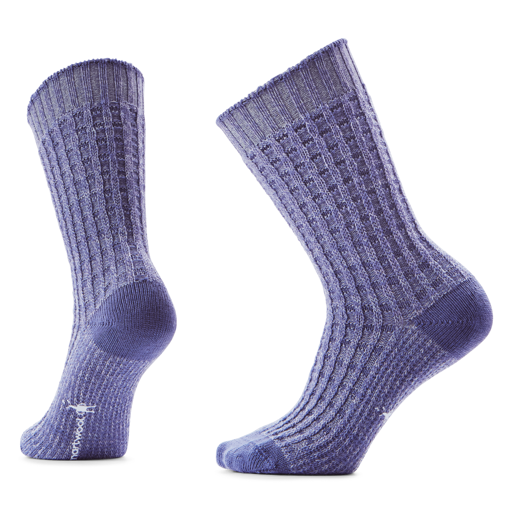 Smartwool Everyday Cozy Waffle Press Crew Socks  -  Small / Chalk Violet