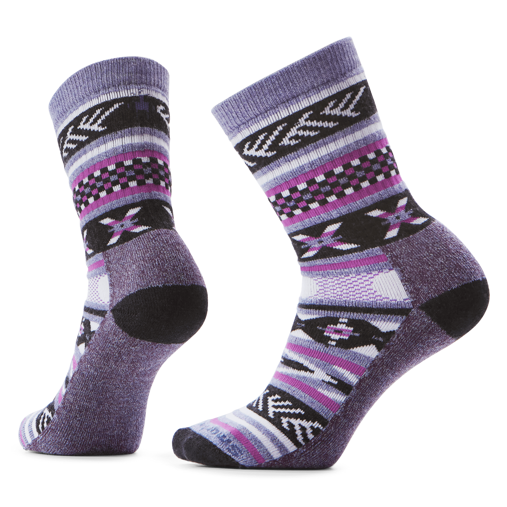 Smartwool Everyday Cozy Cabin Games Crew Socks  -  Small / Chalk Violet