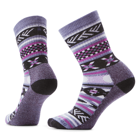 Smartwool Everyday Cozy Cabin Games Crew Socks  -  Small / Chalk Violet