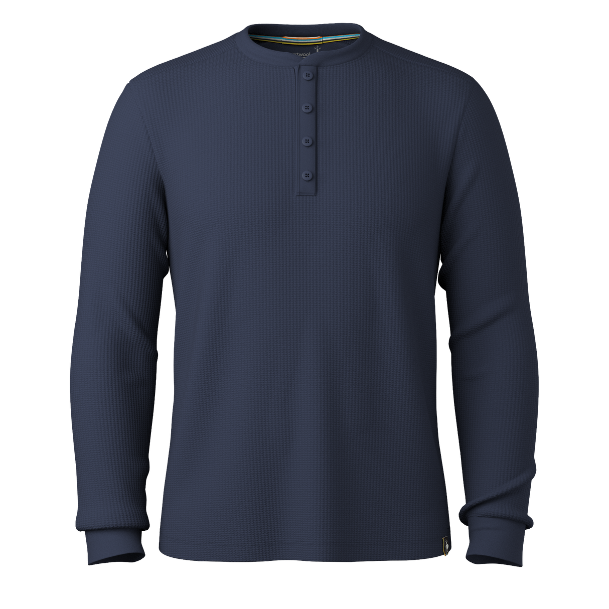 Smartwool Mens Waffle Long Sleeve Henley - Clearance - Small / Deep Navy