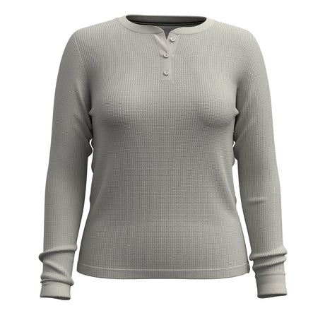 Smartwool Womens Waffle Long Sleeve Henley - Clearance  -  X-Small / Ash Heather
