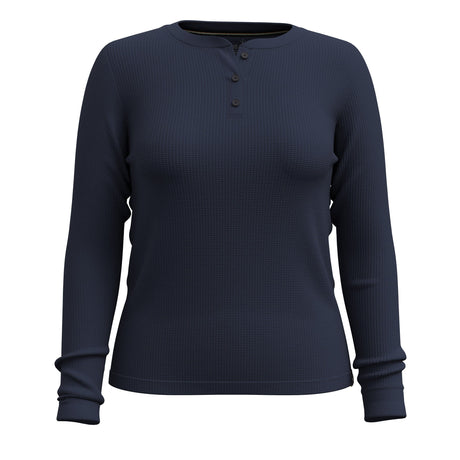 Smartwool Womens Waffle Long Sleeve Henley - Clearance  -  X-Small / Deep Navy