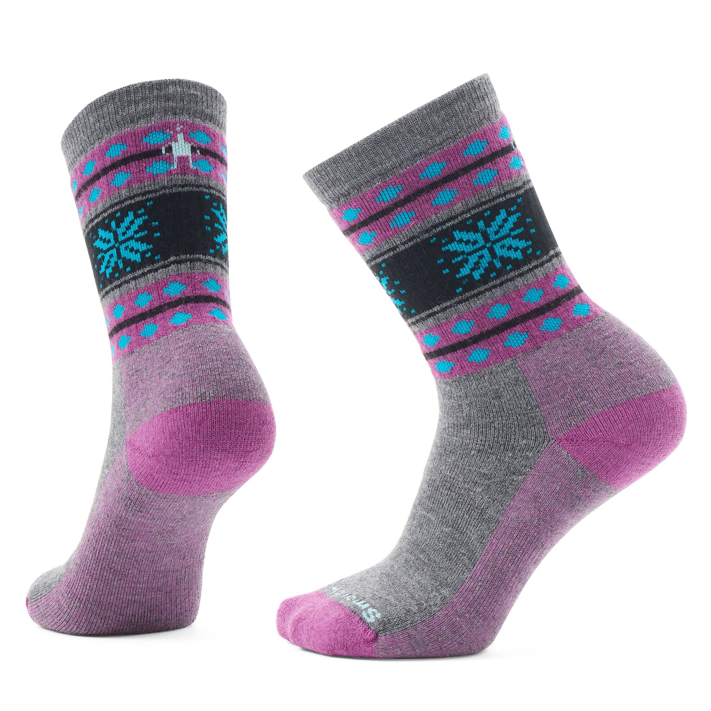 Smartwool Everyday Cozy Snowflake Dream Crew Socks  -  Small / Medium Gray