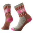 Smartwool Everyday Cozy Snowflake Dream Crew Socks  -  Small / Taupe/Natural Marl