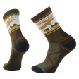 Smartwool Mens Hike Light Cushion Mountain Moose Crew Socks  -  Medium / Military Olive