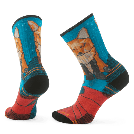 Smartwool Womens Hike Targeted Cushion Geo Fox Print Crew Socks  -  Small / Capri