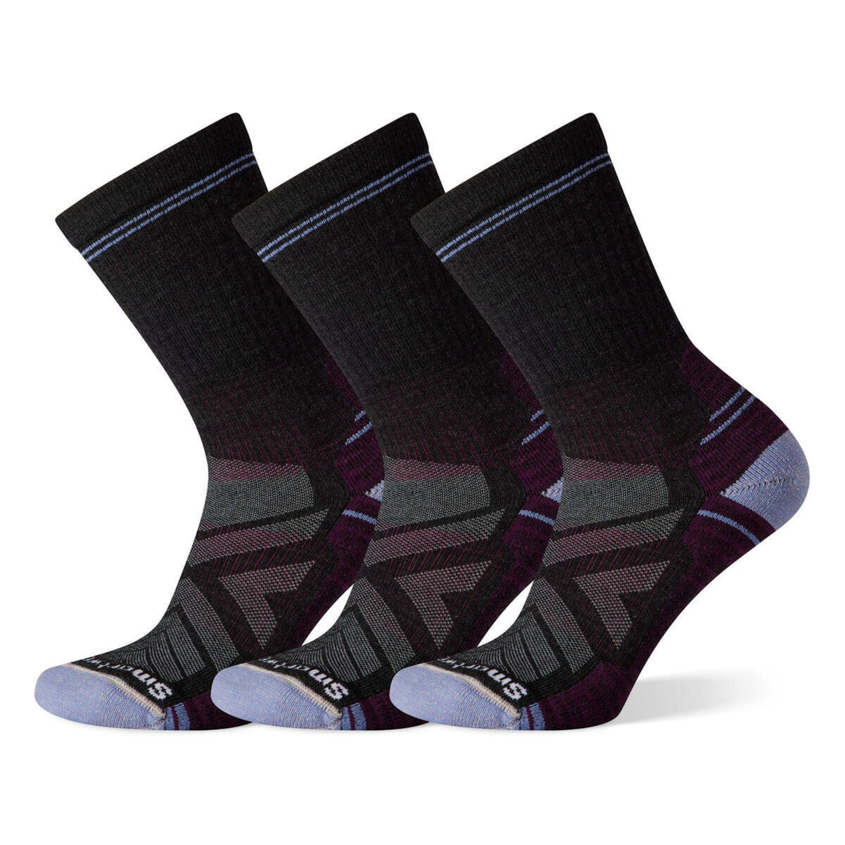 Smartwool Womens Hike Light Cushion Crew 3-Pack Socks  -  Small / Charcoal