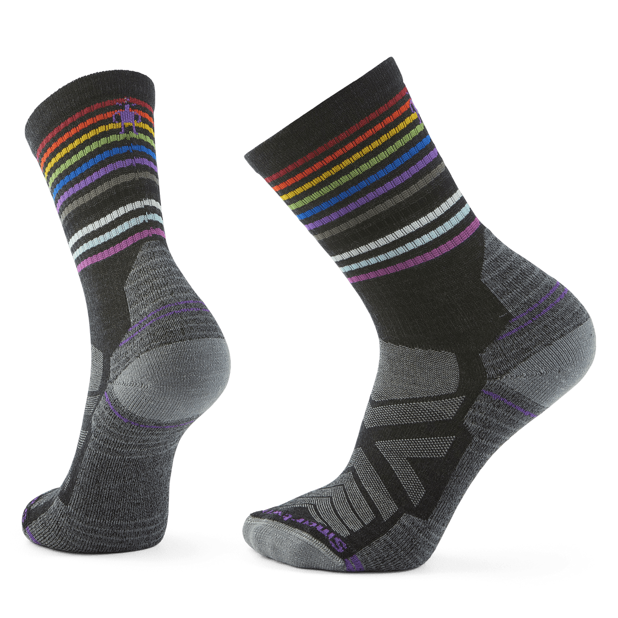Smartwool Mens Hike Light Cushion Pride Crew Socks  -  Small / Charcoal