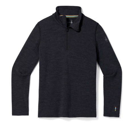 Smartwool Kids Classic Thermal Merino Base Layer 1/4 Zip  -  XX-Small / Charcoal Heather
