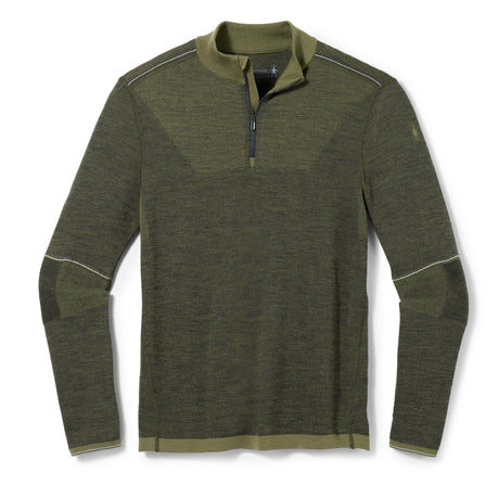 Smartwool Mens Intraknit Thermal Max Merino Base Layer 1/4 Zip  -  Small / Winter Moss