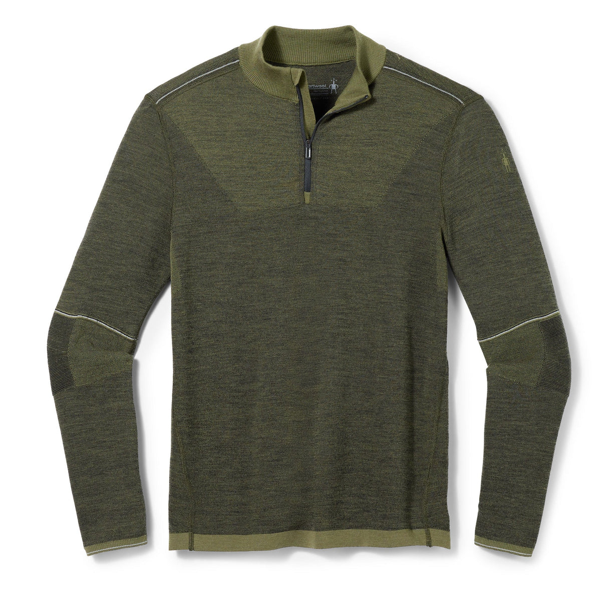 Smartwool Mens Intraknit Thermal Max Merino Base Layer 1/4 Zip - Clearance - Small / Winter Moss