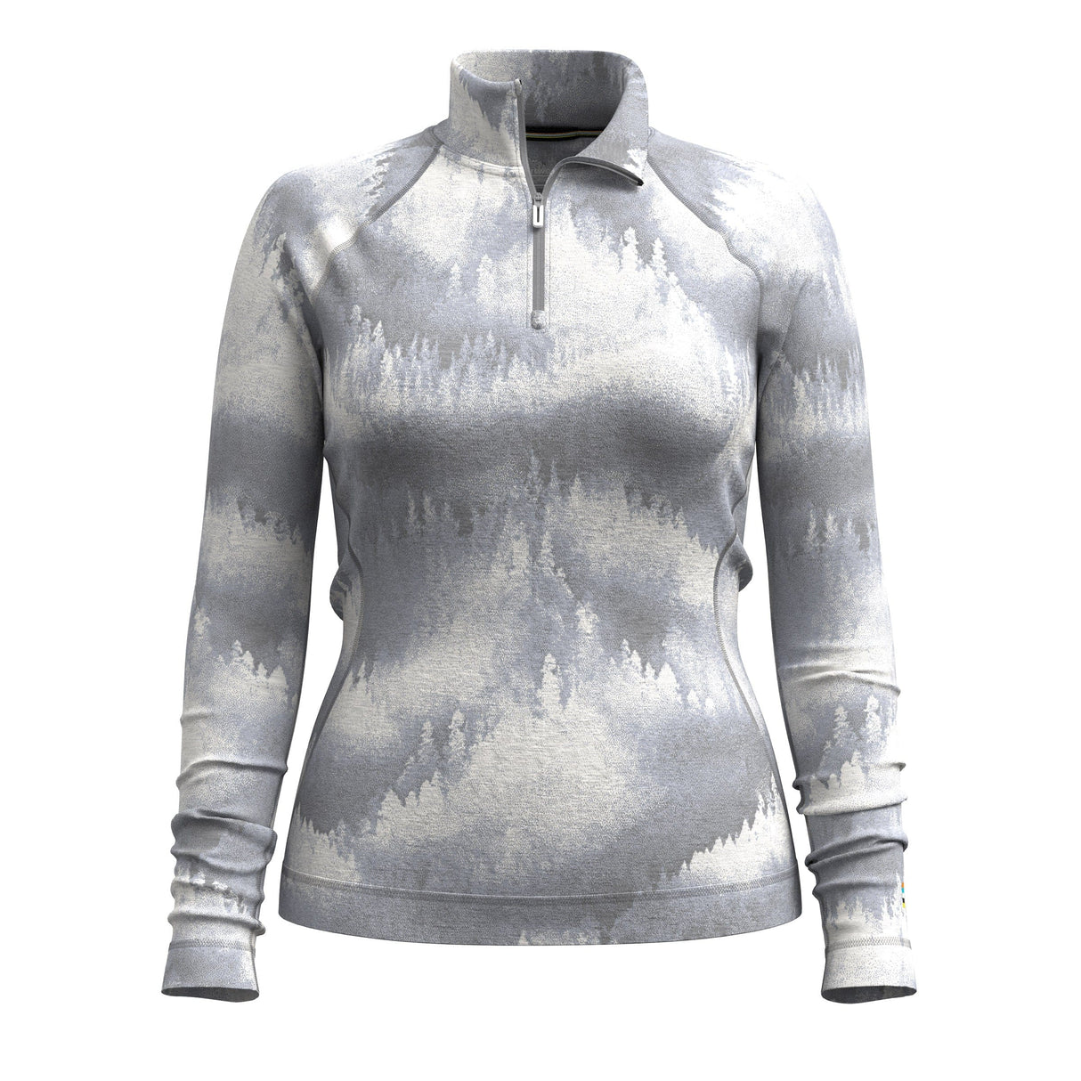 Smartwool Womens Classic Thermal Merino Base Layer 1/4 Zip - Clearance  -  X-Small / Light Gray Foggy Pines