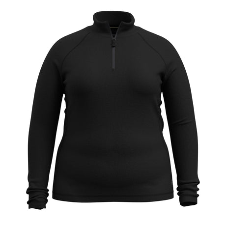 Smartwool Womens Classic Thermal Merino Base Layer 1/4 Zip Plus  -  1X / Black