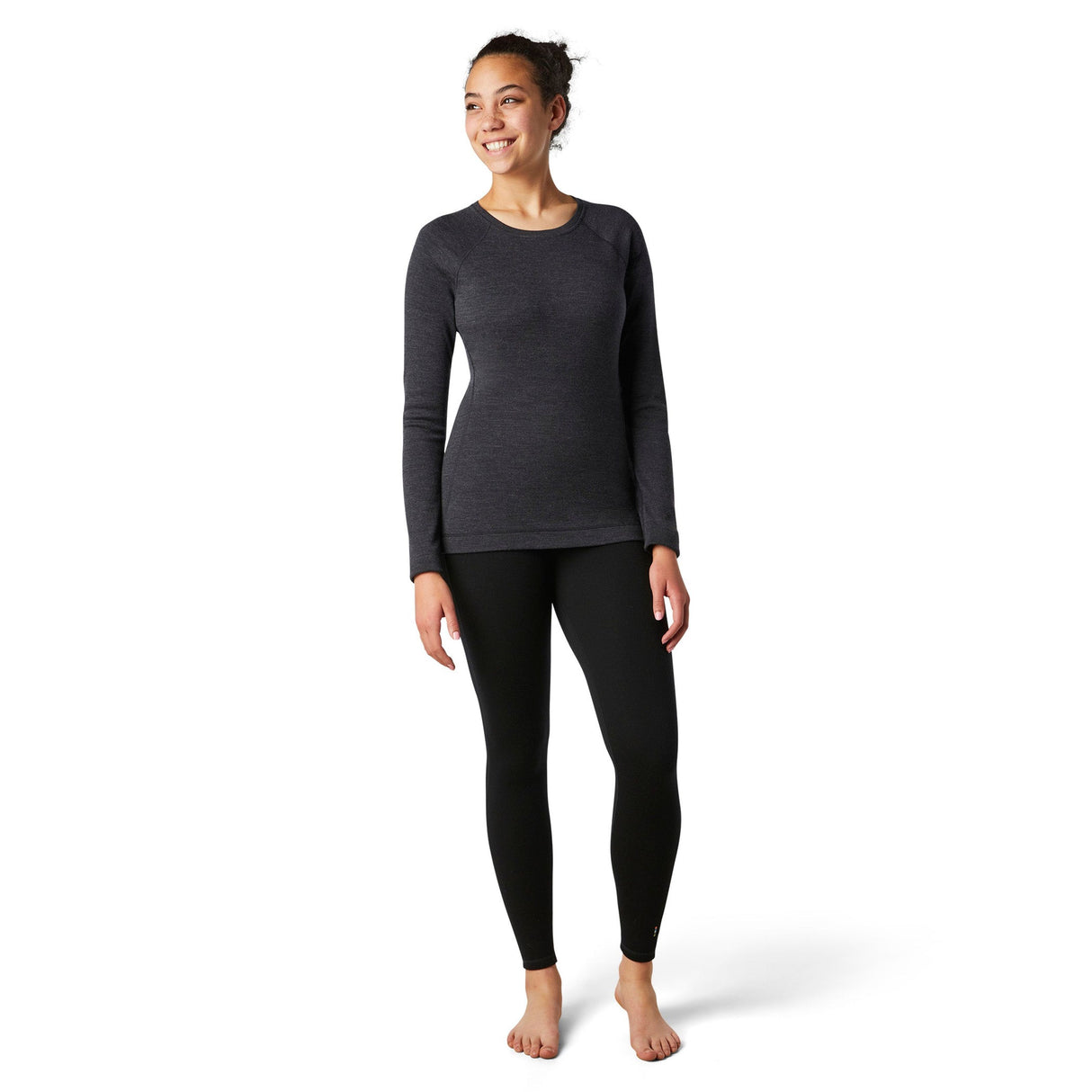 Smartwool Womens Classic Thermal Merino Base Layer Crew  -  X-Small / Charcoal Heather